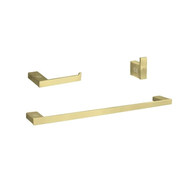 Brushed Gold Stainless Steel 3-Piece Bathroom Hardware Set