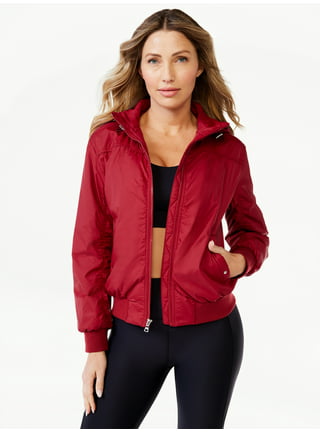Plus Size Workout Sports Top Women Autumn Winter Running Jacket Zipper Long  Sleeve Casual Loose Breathable Athletic Track Jacket Color: coral red,  Size: XL