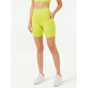 Sofia Active by Sofia Vergara Women's High Waist Studio Bike Shorts, 7" Inseam