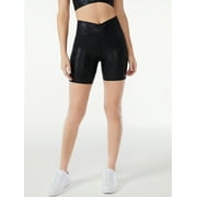 Sofia Active by Sofia Vergara Women's Shine Crossover Bike Shorts, 7” inseam