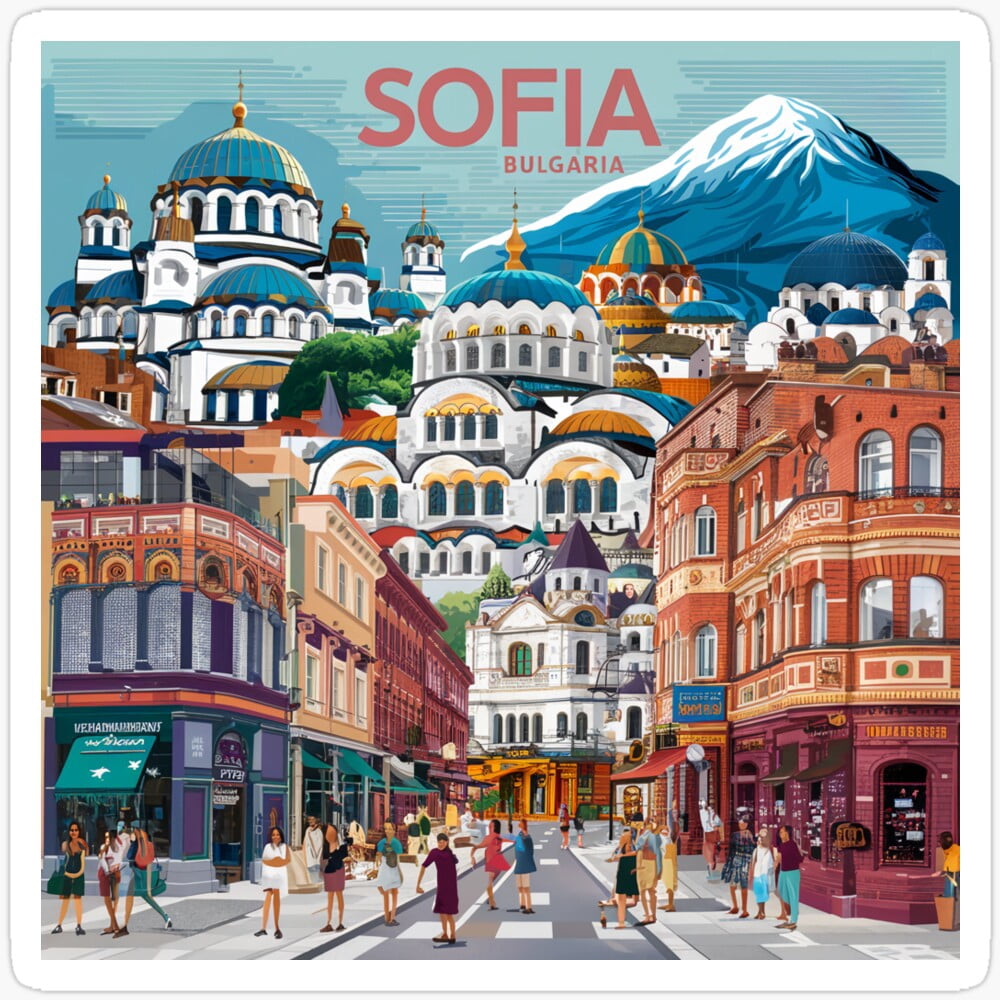 Sofia,Bulgaria Sticker Phone Decal Water Bottle Stickers Car Decals ...
