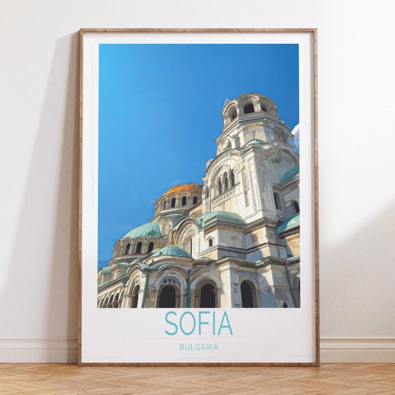 Sofia Bulgaria Wedding Home Decor Travel Wall Art V3, Unframed Paper Print Size 8x12