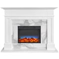 thumbnail image 1 of Sofia Cambridge 57-In. Modern Indoor Electric Fireplace Mantel with Multi-Color LED Log Insert and Remote Control | White Faux Marble | Heating for Living Room, Dining Room, Bedrooms up to 210 Sq.Ft., 1 of 9