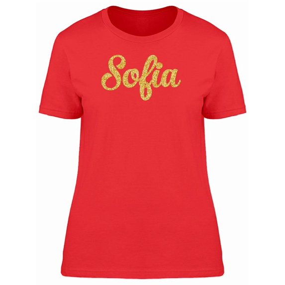 Sofia, Cute Golden Glitter Name Tee Women's -Image by Shutterstock