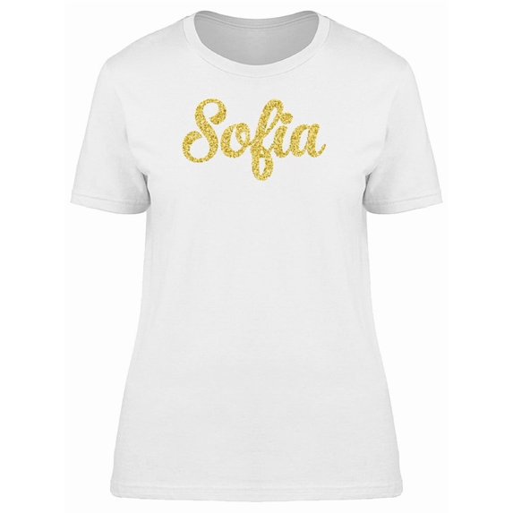 Sofia, Cute Golden Glitter Name Tee Women's -Image by Shutterstock