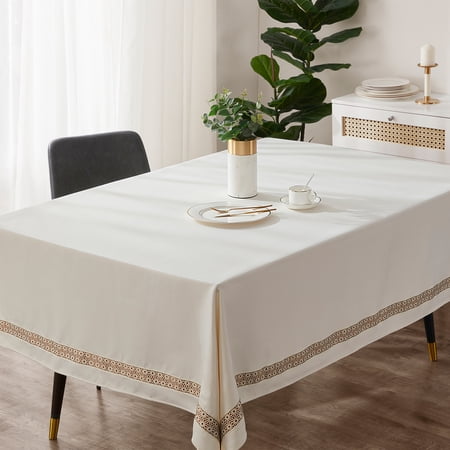 Sofia Home Jacquard 60" x 102" Tablecloth, Cream by Sofia Vergara