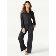 Sofia Intimates Women's Notch Collar Pants Pajama Set, 2-Piece, Sizes XS-3X