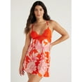 thumbnail image 1 of Sofia Intimates Women's Printed Satin Chemise, Sizes XS-3X, 1 of 6