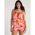 thumbnail image 1 of Sofia Intimates Women's Satin Cami Tank Set, 2-Piece, Sizes XS-3X, 1 of 6