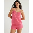 thumbnail image 1 of Sofia Intimates Women's Satin Cami Tank Set, 2-Piece, Sizes XS-3X, 1 of 6