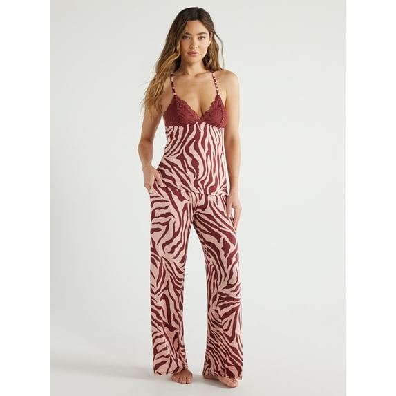 Sofia Intimates Women's and Plus Modal Cami and Pajama Pants Set, 2-Piece, Sizes XS-3X