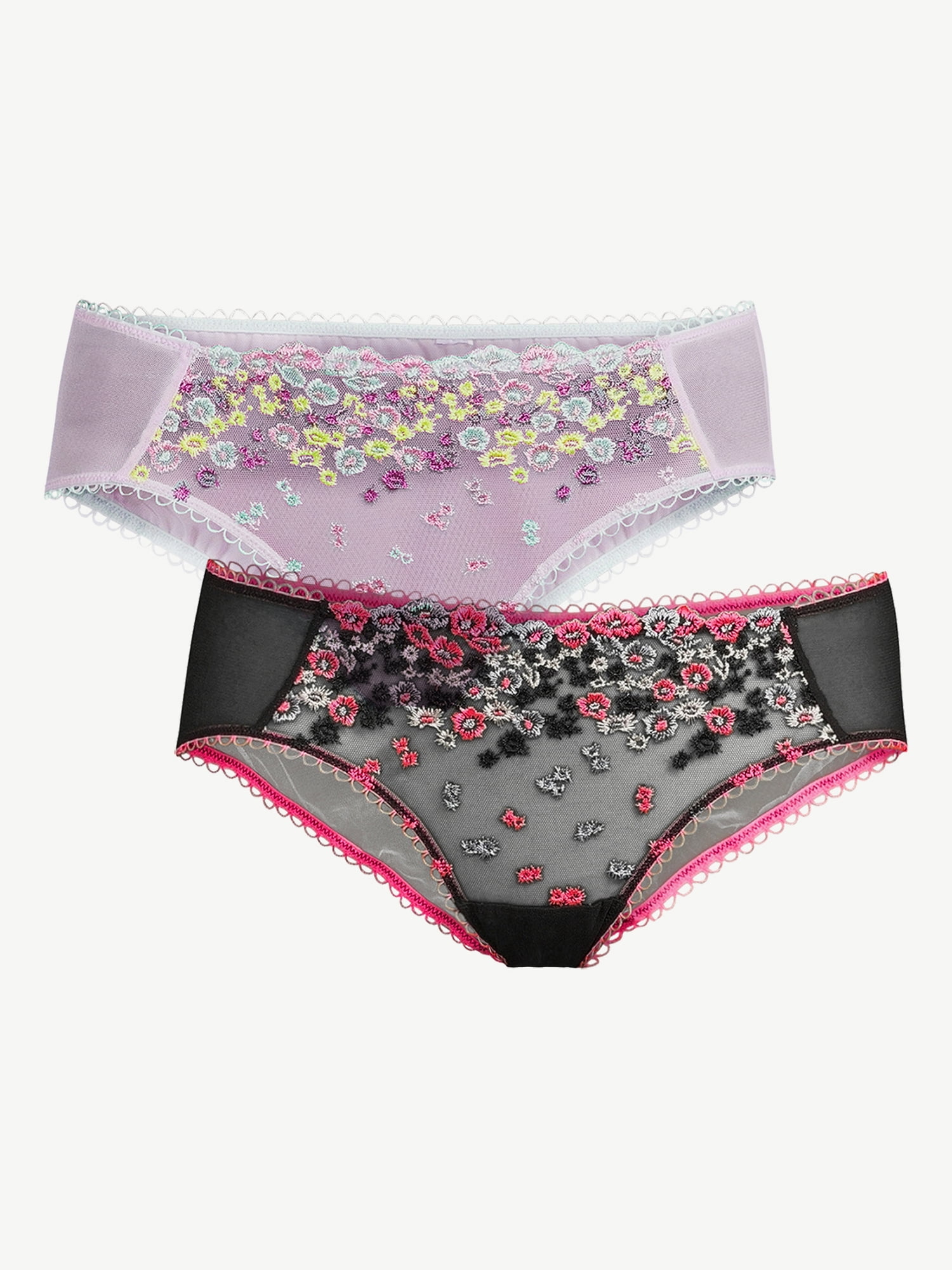 Sofia Intimates by Sofia Vergara Women's Embroidered Cheeky Panties, 2-Pack  