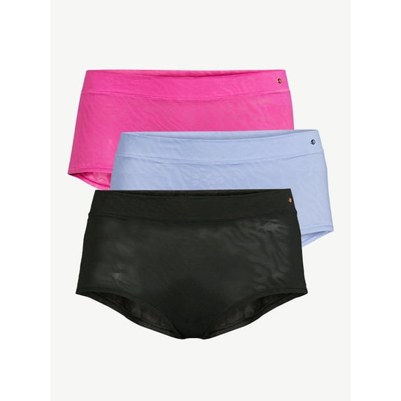 Sofia Intimates by Sofia Vergara Women's Lace Boyshort Panties, 3-Pack