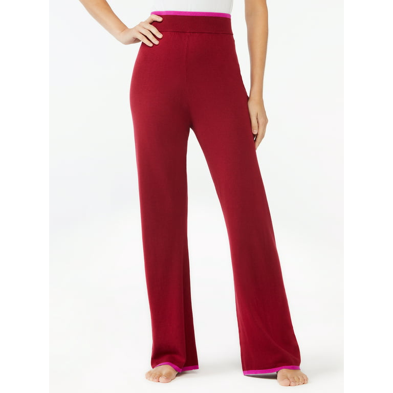 Skims Soft Lounge High-rise Wide-leg Stretch-jersey Trousers in Red