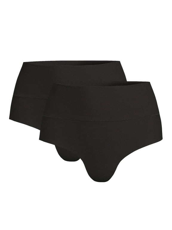 Women's Smoothing Thong Panties, 2-Pack