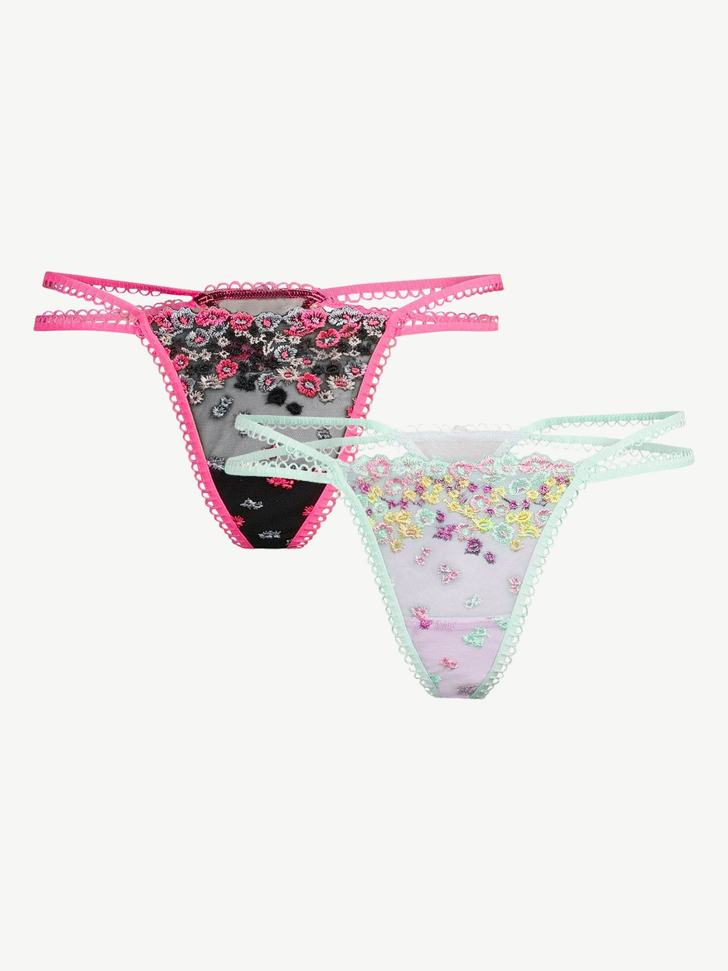Sofia Intimates by Sofia Vergara Women's Strappy Embroidered Thong
