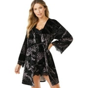 Sofia Intimates by Sofia Vergara Womens and Womens Plus Size Crushed Velvet Cami, Tap Pants and Robe Set, 3-Piece