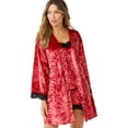 thumbnail image 1 of Sofia Intimates by Sofia Vergara Women's and Women's Plus Size Crushed Velvet Cami, Tap Pants and Robe Set, 3-Piece, 1 of 10