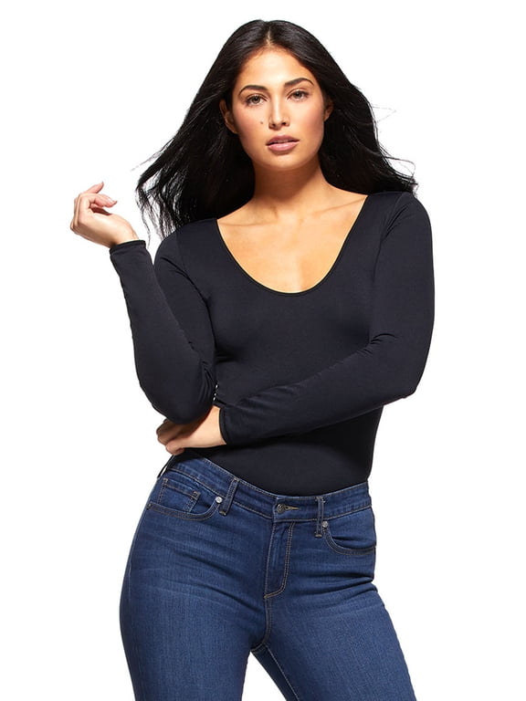 Sofia Jeans By Sofia Scoop Long Sleeve Bodysuit