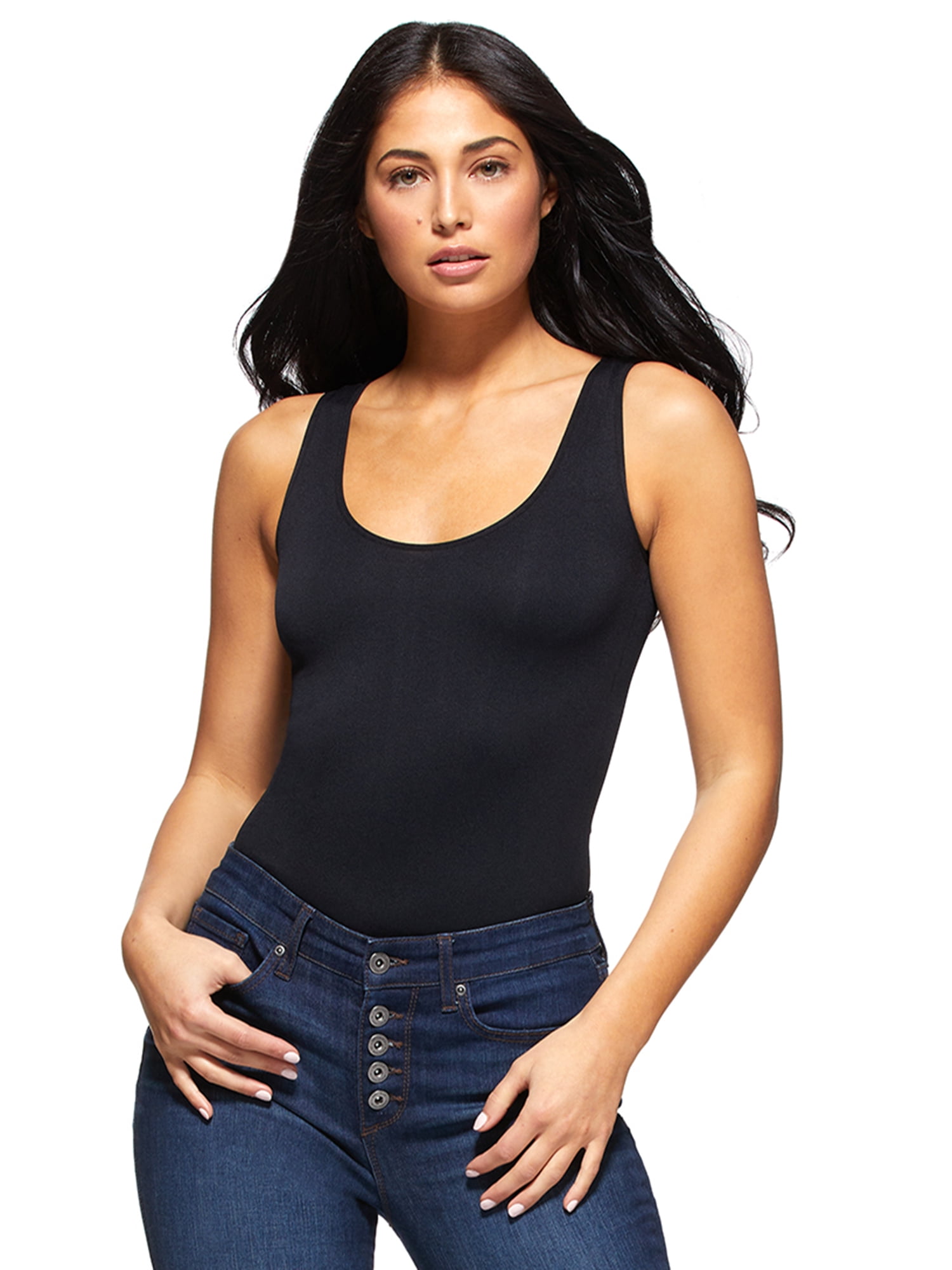 Sofia Jeans by Sofia Vergara Sleeveless Scoop Neck Bodysuit