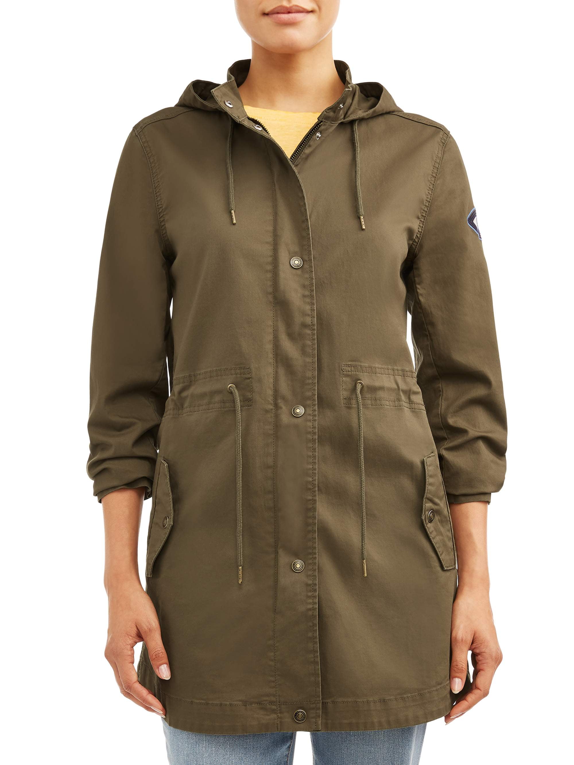 Sophia long raincoat with cheap detachable flannel liner & hood