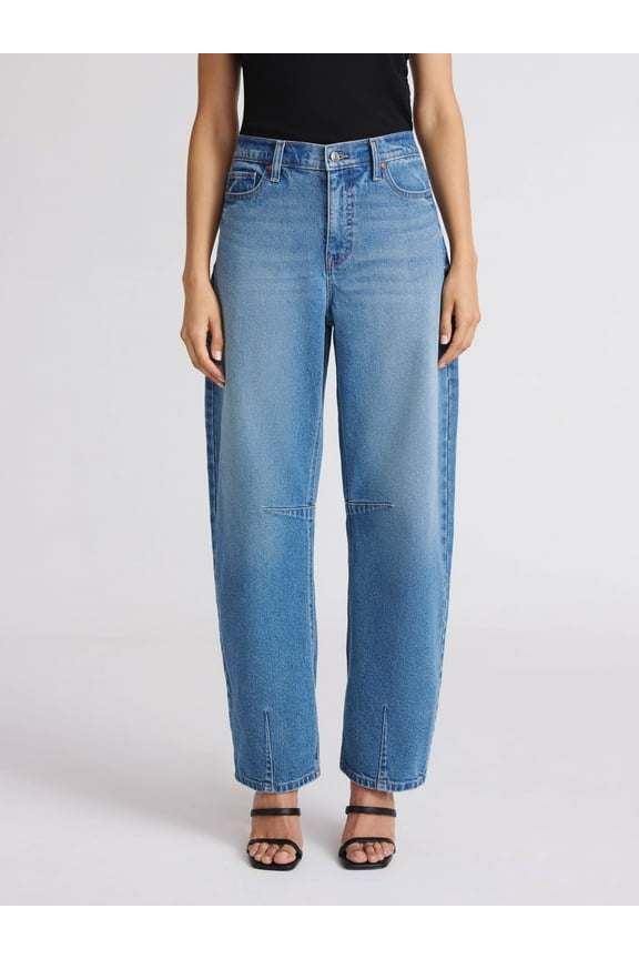 Sofia by Sofia Vergara Women's and Women's Plus Barrel Super High Rise Jeans, 27" Inseam, Sizes 0-28