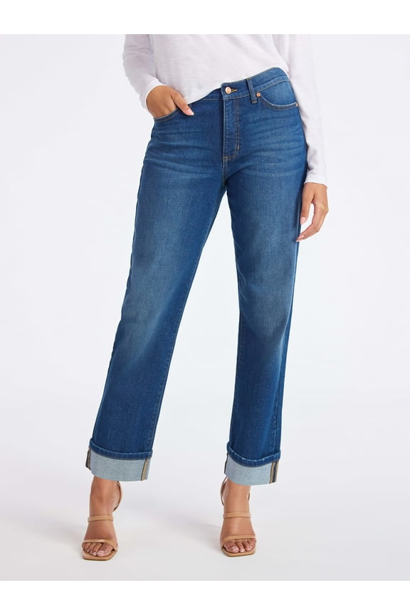 Sofia by Sofia Vergara Women's Beatrix Relaxed Boyfriend Jeans, Multiple Inseams, Sizes 0-20