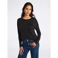 thumbnail image 1 of Sofia by Sofia Vergara Women's Crewneck Tee with Long Sleeves, Sizes XS-XXXL, 1 of 5