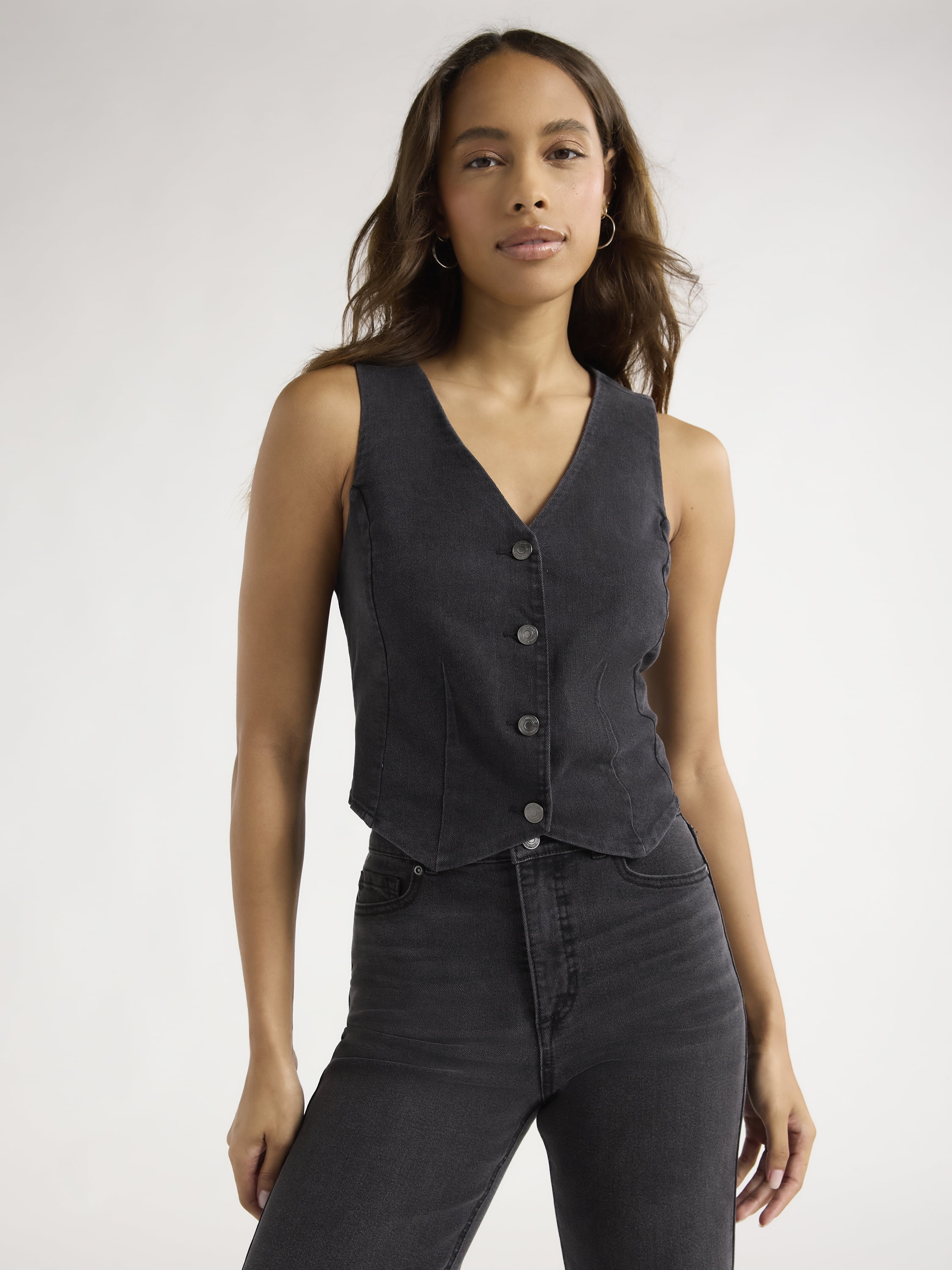 Sofia Jeans Women's Denim Vest, Sizes XS-XXXL