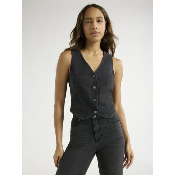 Sofia Jeans Women's Denim Vest, Sizes XS-XXXL