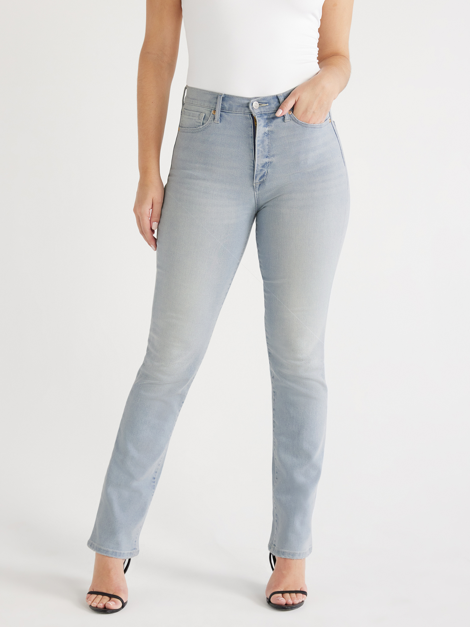 Sofia Jeans Women's Eden Slim Straight Super High-Rise Jeans, 30.5" Inseam, Sizes 0-20