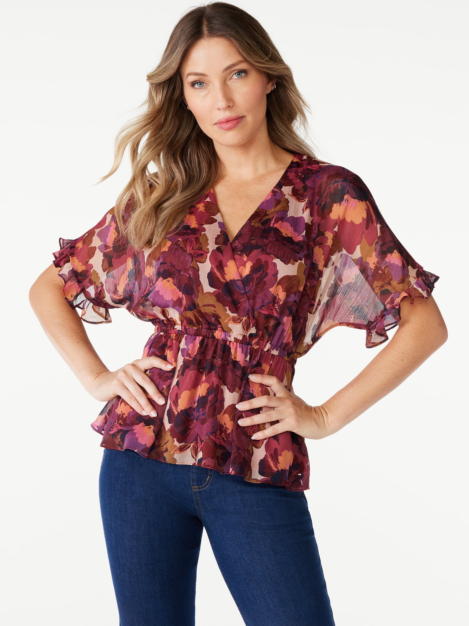 Wrap peplum cheap blouse