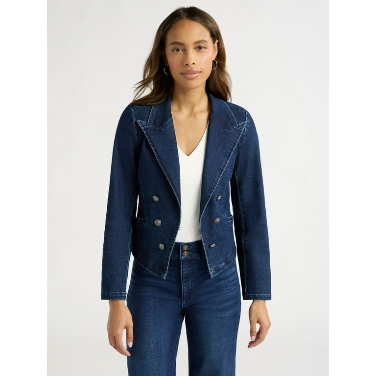 Sofia Jeans Women's Fitted Denim Blazer, Sizes XS-XXXL Sofia Jeans Women's Fitted Denim Blazer, Sizes XS-XXXL