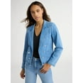 thumbnail image 1 of Sofia Jeans Women's Fitted Denim Blazer, Sizes XS-XXXL, 1 of 5