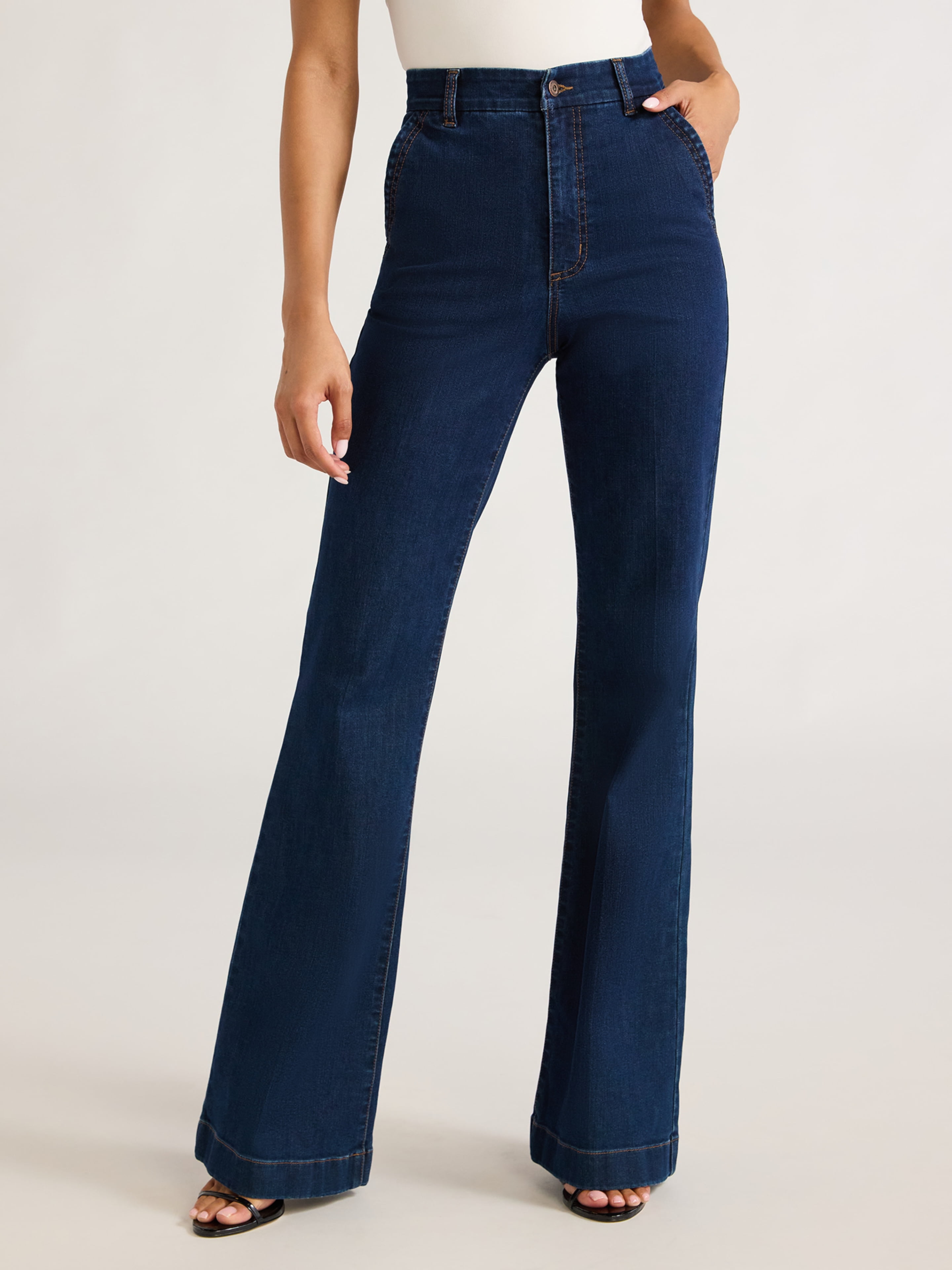 Sofia Jeans Women's Flare Trouser High-Rise Jeans, 30.5" inseam