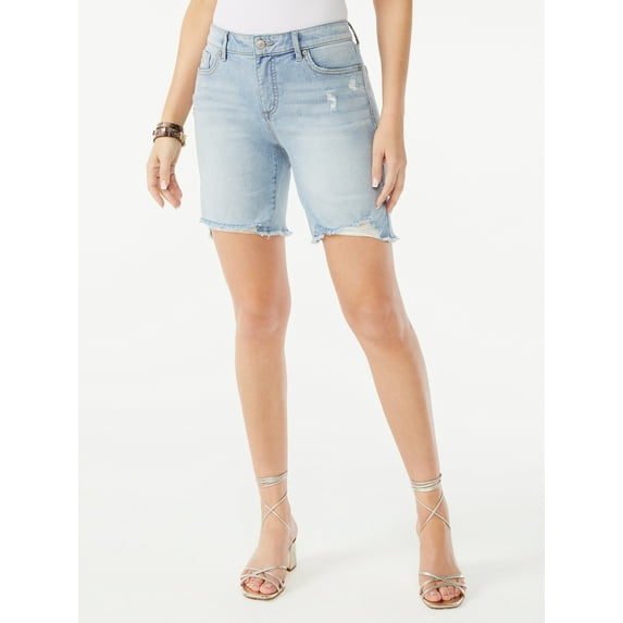 Sofia Jeans Women's Gabriela High Rise Bermuda Denim Shorts