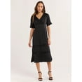 thumbnail image 1 of Sofia Jeans Women's Lace Inset Midi Dress, Mid Calf Length, Sizes XS-XXXL, 1 of 3