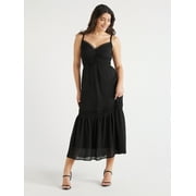 Sofia Jeans Women's Lace Trim Maxi Dress, Mid Calf Length, Sizes XS-XXXL