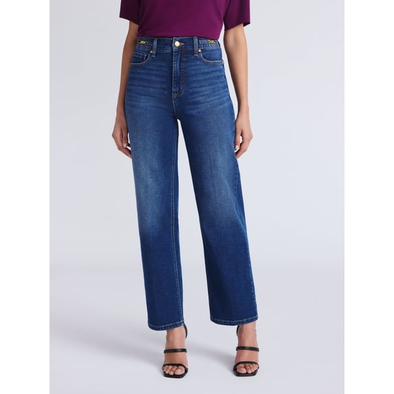 Sofia by Sofia Vergara Women's and Women's Plus Lana Relaxed Straight Super High Rise Jeans, 27" Inseam, Sizes 0-28