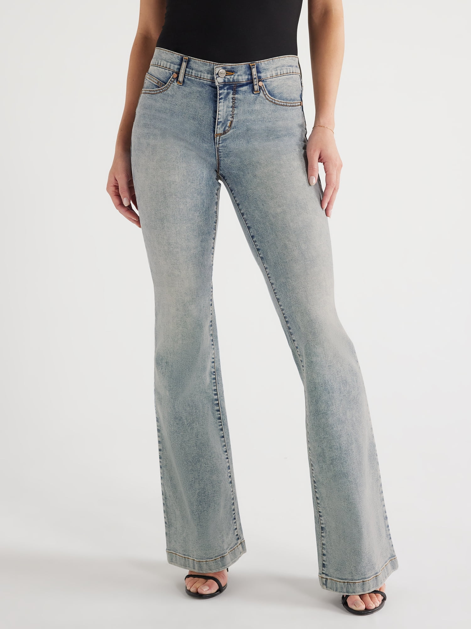 Sofia Jeans Women's Lift and Sculpt Flare Low Rise Jeans, 33.5" Inseam, Sizes 0-20