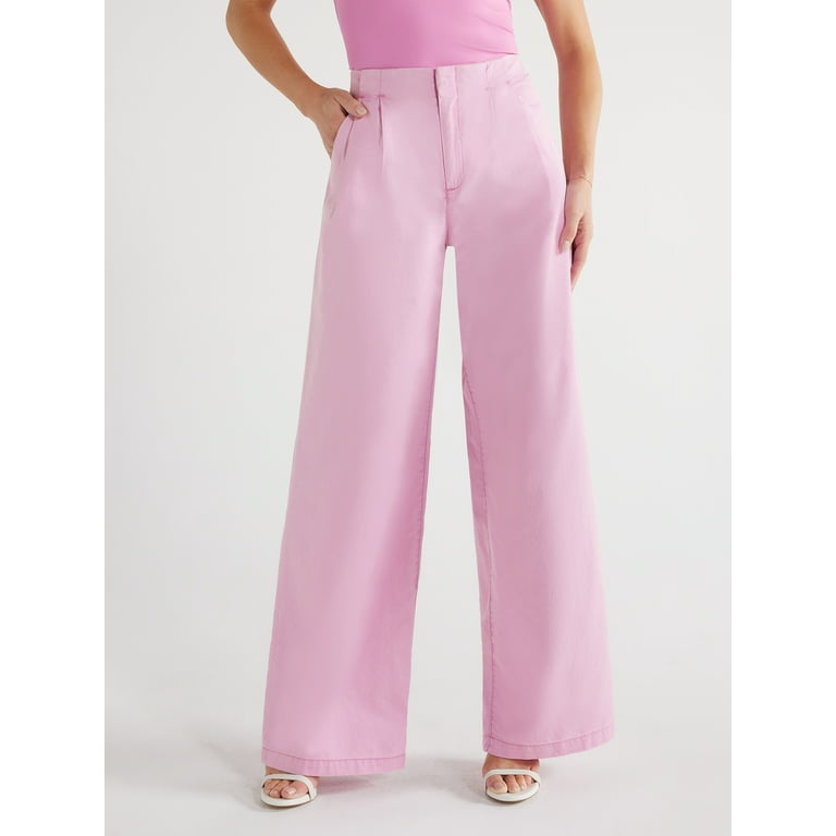 Sofia Jeans Women’s Lightweight Luxe Mid Rise Wide Leg Trousers