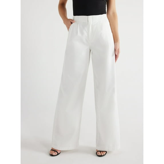 Sofia Jeans Women's Lightweight Luxe Mid Rise Wide Leg Trousers, 32" Inseam, Sizes 0-20
