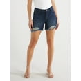 thumbnail image 1 of Sofia Jeans Women's Lila Mid Rise Destructed Hem Shorts, 5" Inseam, Sizes 2-20, 1 of 6
