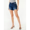 thumbnail image 1 of Sofia Jeans Women's Lila Relaxed Straight Mid Rise Destructed Hem Shorts, 1 of 5
