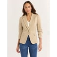 thumbnail image 1 of Sofia Jeans Women's Linen Blend Blazer with Scrunch Sleeves, Sizes XS-4X, 1 of 4