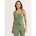 thumbnail image 1 of Sofia Jeans Women's Linen Blend Fitted Vest, Sizes XS-XXXL, 1 of 5