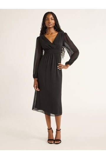long sleeve black dress walmart Dresses for Women Maxi dress
