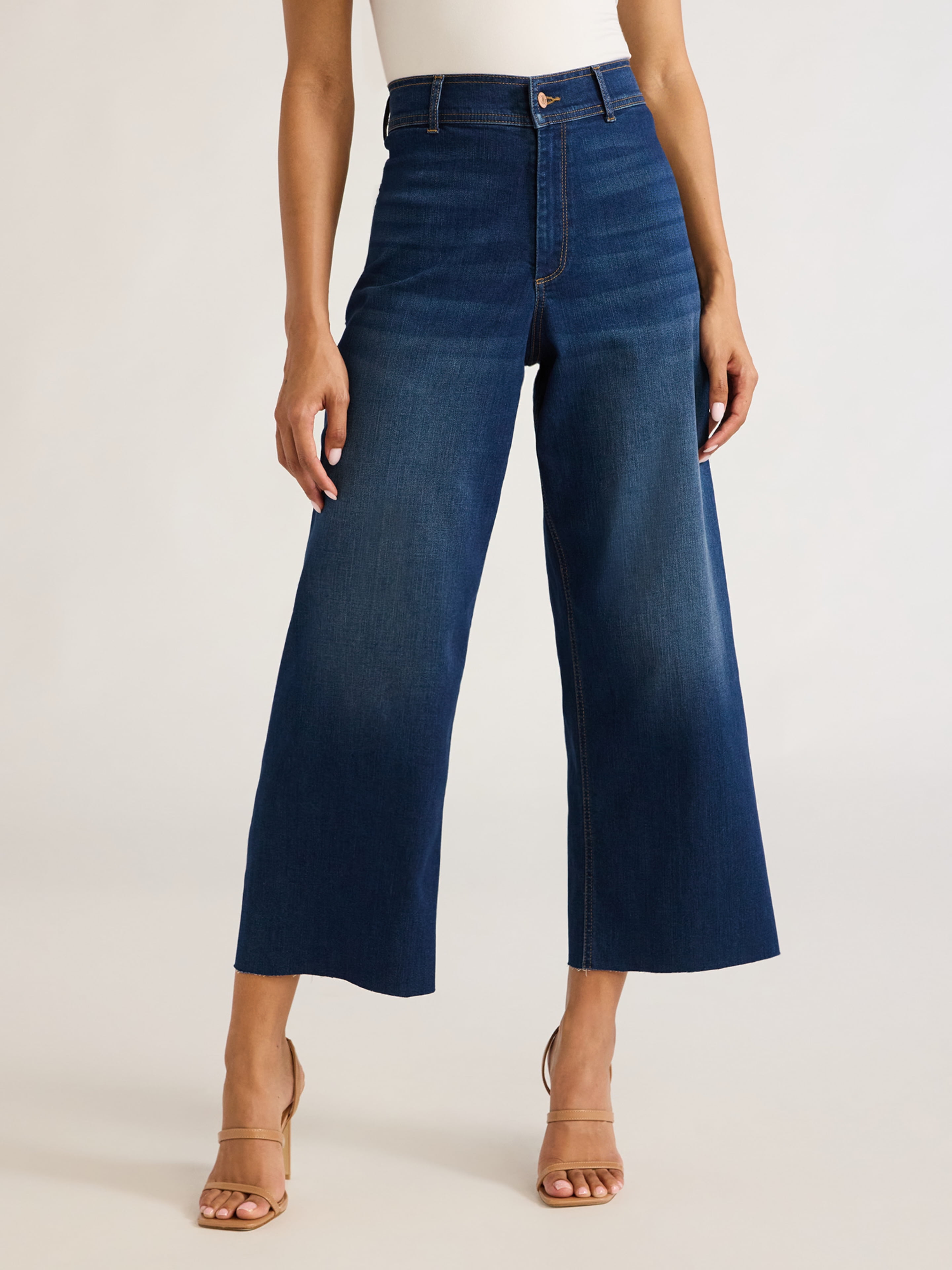 Sofia Jeans Women s Margot Wide Crop Super High Rise Jeans 27 Inseam Sizes 0 20 Walmart