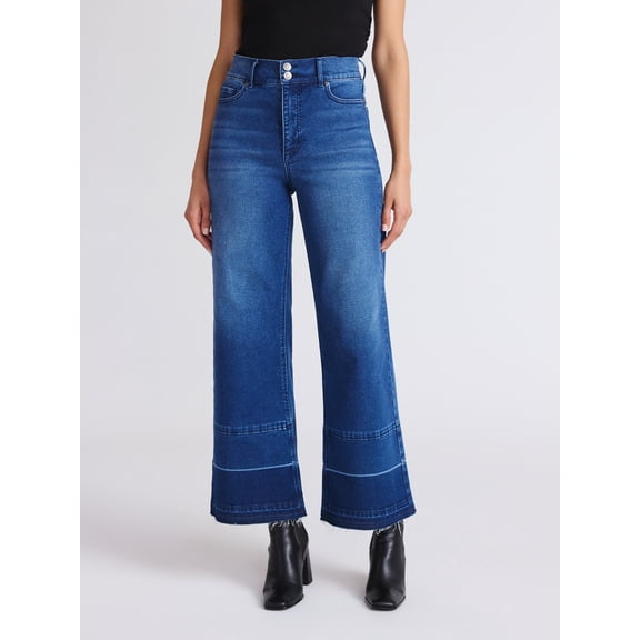 Sofia by Sofia Vergara Women's Margot Wide Crop Super High Rise Jeans, 27" Inseam, Sizes 0-20