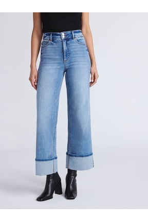 Sofia by Sofia Vergara Women's and Women's Plus Margot Wide Crop Super High Rise Jeans, 27" Inseam, Sizes 0-28